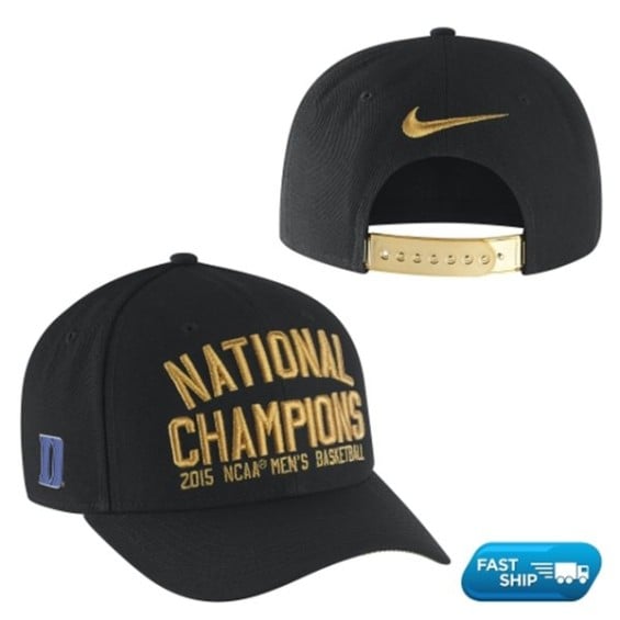 Duke Blue Devils Nike Black 2015 NCAA Men's Basketball National Champions Coaches Locker Room Adjustable Hat
