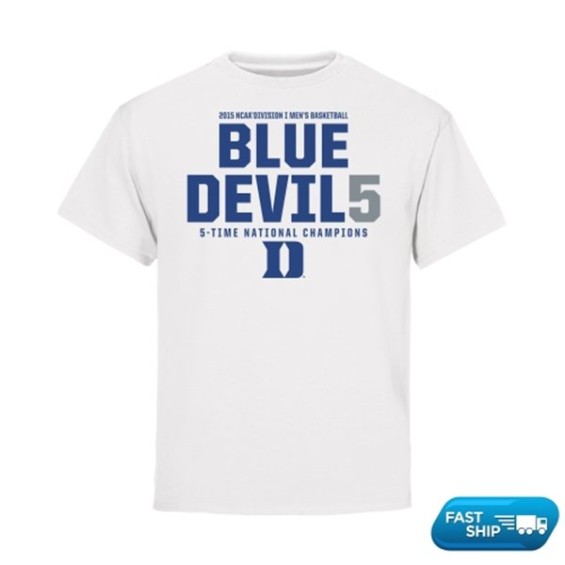 Duke Blue Devils Youth White 2015 NCAA Men's Basketball National Champions Blue Devil5 T-Shirt