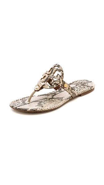 Tory Burch Miller Thong Sandals in Natural (Snake Print)
