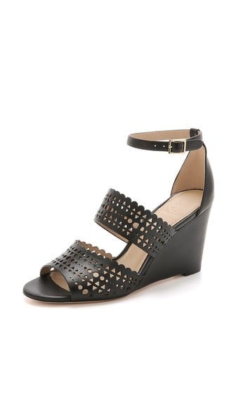 Tory Burch Perf Gladiator Wedges in Black