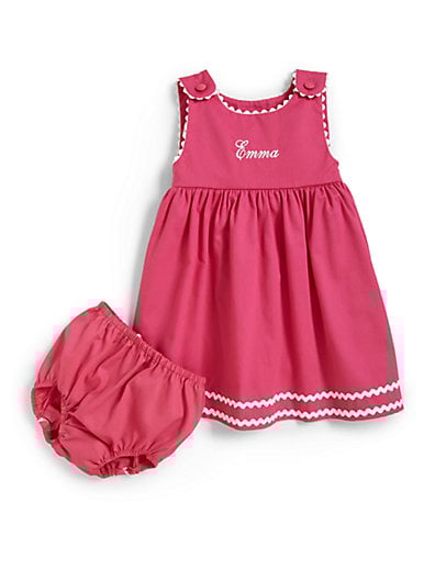 Princess Linens Infant's Personalized Dress & Diaper Cover Set in Pink