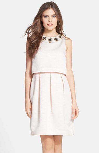 Eliza J Embellished Popover Dress in Blush