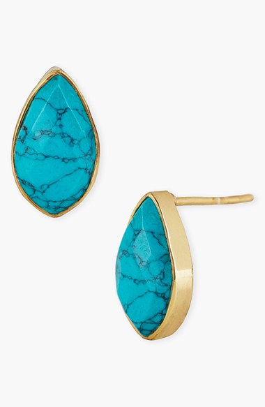 Argento Vivo Stone Stud Earrings in Turquoise