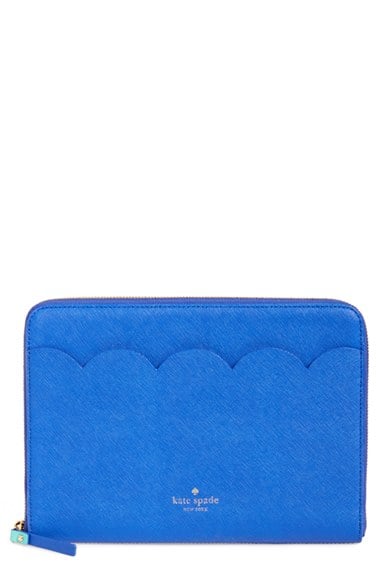 kate spade new york scalloped saffiano leather iPad Air sleeve in Island Deep Blue