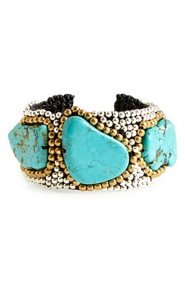 Panacea Turquoise Beaded Cuff 