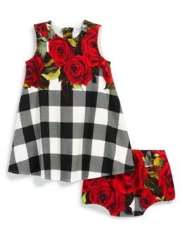 Dolce & Gabbana Sleeveless Dress & Bloomers (Baby Girls) in Black, White and Red