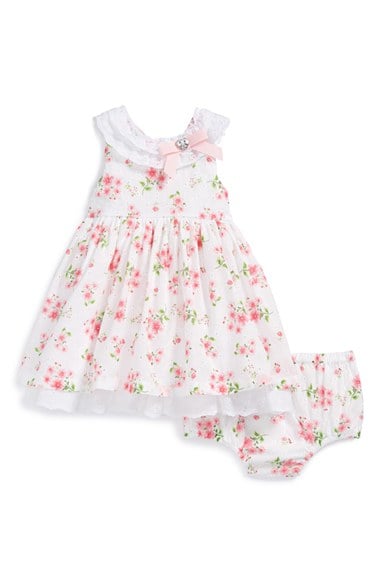 Little Me Floral Print Dress & Bloomers (Baby Girls) in White Floral