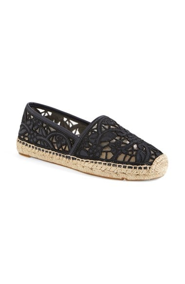 Tory Burch 'Lucia' Lace Espadrille Flat (Women) in Tory Navy/Black