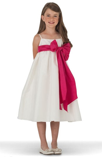 Us Angels Ivory A-Line Dress with Sash (Toddler, Little Girls & Big Girls) in Ivory/Sorbet