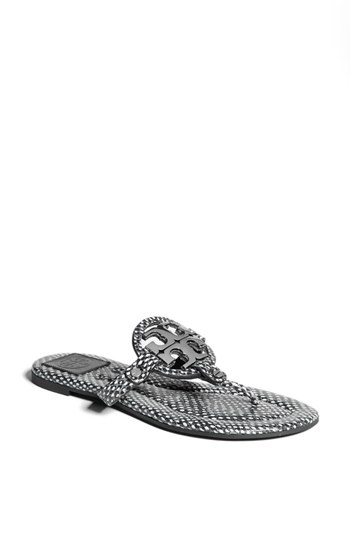 Tory Burch 'Miller 2' Leather Sandal in Black/Pewter. spring 2015 Nordstrom half-yearly sale
