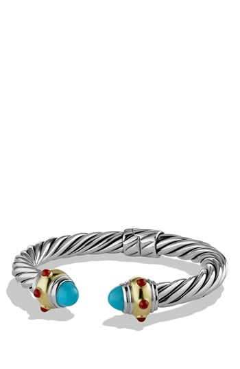 David Yurman 'Renaissance' Bracelet with Semiprecious Stones & Gold in Turquoise