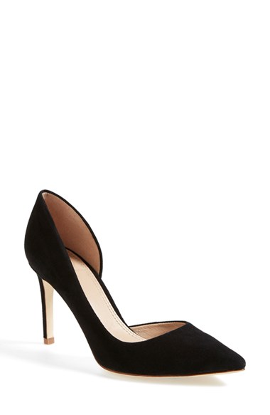 Tory Burch Suede d'Orsay Pump (Women) in Black Suede
