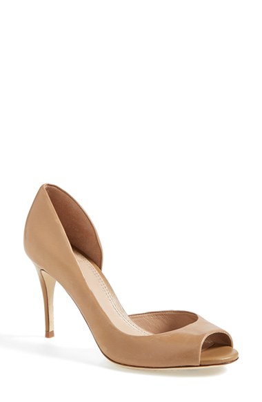 Tory Burch Leather d'Orsay Pump (Women) in Clay Beige