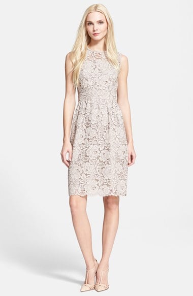 kate spade new york floral lace sheath dress in Mushroom