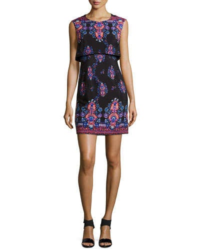 Nanette Lepore Jodhpur Sleeveless Printed Mini Dress in Black Multi