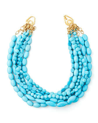 Moon and Lola Multi-Strand Turquoise Magnesite Necklace 
