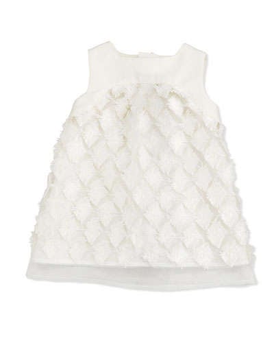 Charabia Sleeveless Tulle Dress in White, Size 6-18 Months 