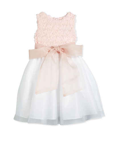 Susanne Lively Sleeveless Combo Dress, Pink/Shell, Size 12-24 Months in Shell Pink