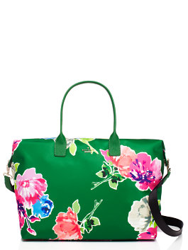kate spade CLASSIC NYLON LYLA WEEKENDER in Lucky Green Multi