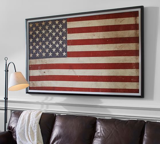 Pottery Barn American Flag Framed Print memorial day sale