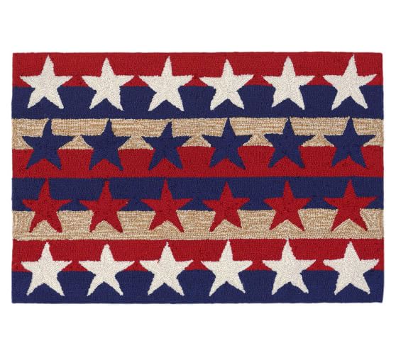 Pottery Barn Americana Indoor/Outdoor Mat memorial day fourth of july sale