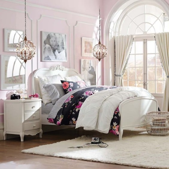 PB Teen Lilac Hardwood Bed Rustic Chic Bed