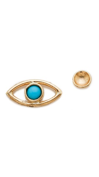 Kristen Elspeth Turquoise Evil Eye and Small Basin Stud Set Shopbop