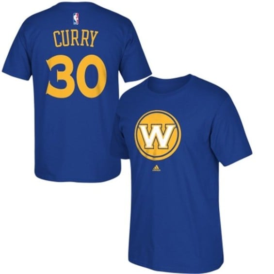 adidas Stephen Curry Golden State Warriors Royal Secondary Logo Name & Number T-Shirt