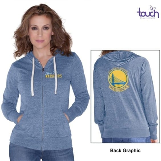 Touch by Alyssa Milano Golden State Warriors Women's Royal Blue Free Agent Tri-Blend Full Zip Hoodie