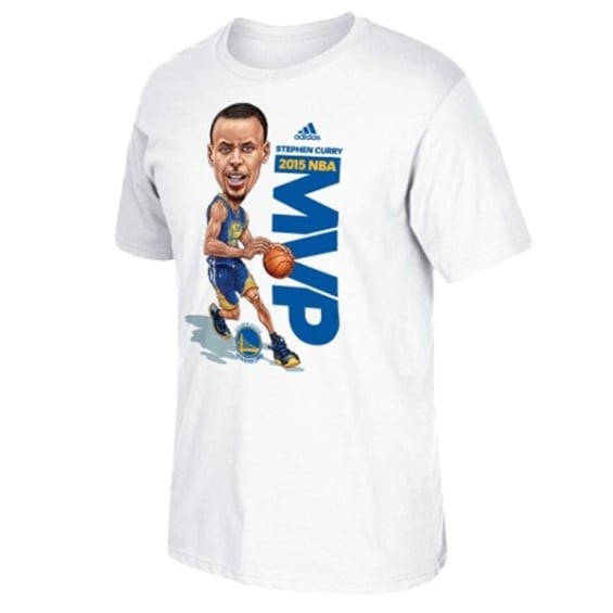adidas Stephen Curry Golden State Warriors Youth White 2015 MVP Caricature T-Shirt