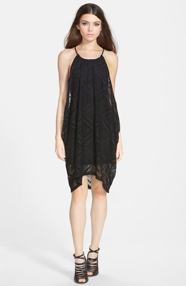 ASTR Sleeveless Crochet Dress in Black
