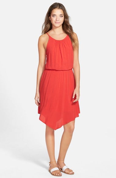 Splendid Sleeveless Voile Dress in Bonfire Handkerchief Hem Dresses 