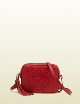 Gucci Soho Leather Disco Bag in Red