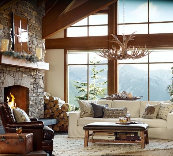 Pottery Barn FAUX ANTLER CHANDELIER