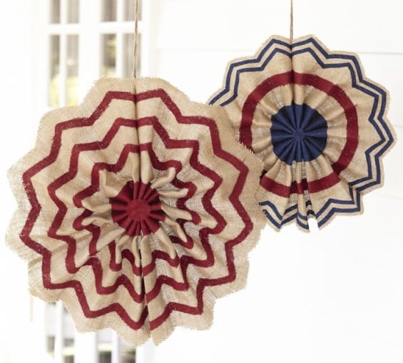 Pottery Barn FOURTH OF JULY BURLAP STARS