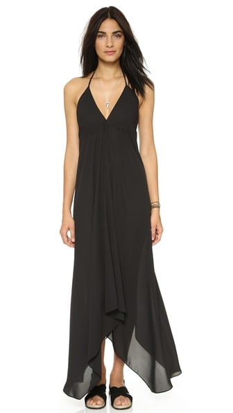 Tbags Los Angeles Halter Tie Dress in Black
