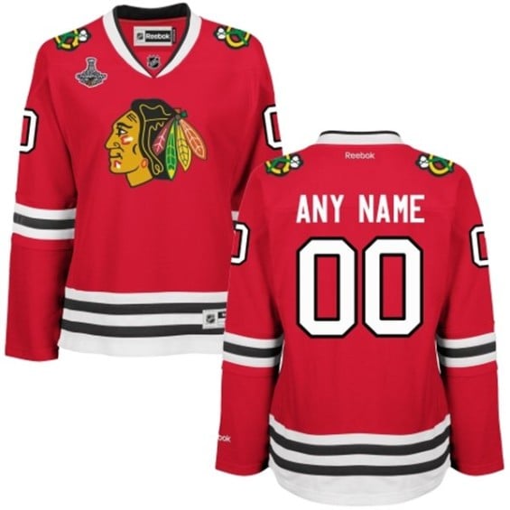 Reebok Chicago Blackhawks Women's Red 2015 Stanley Cup Champions Custom Jersey