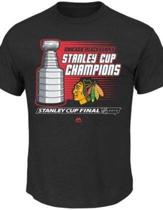 Majestic Chicago Blackhawks Black 2015 Stanley Cup Champions Natural Hatty Triple Peak T-Shirt