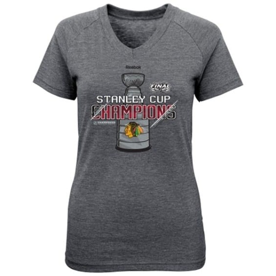 Chicago Blackhawks Girls Youth Graphite 2015 Stanley Cup Champions Locker Room Elite T-Shirt