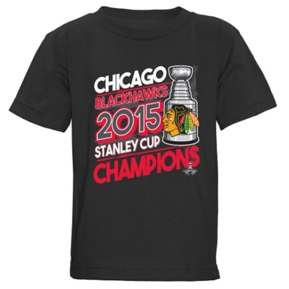 Old Time Hockey Chicago Blackhawks Youth Black 2015 Stanley Cup Champions Cardwell T-Shirt