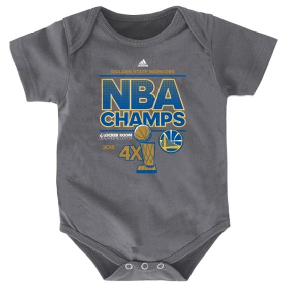 adidas Golden State Warriors Infant Charcoal 2015 NBA Finals Champions Locker Room Creeper