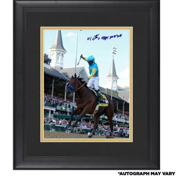Steiner Sports Victor Espinoza American Pharoah Framed Autographed 8'' x 10'' Kentucky Derby Vertical Photograph