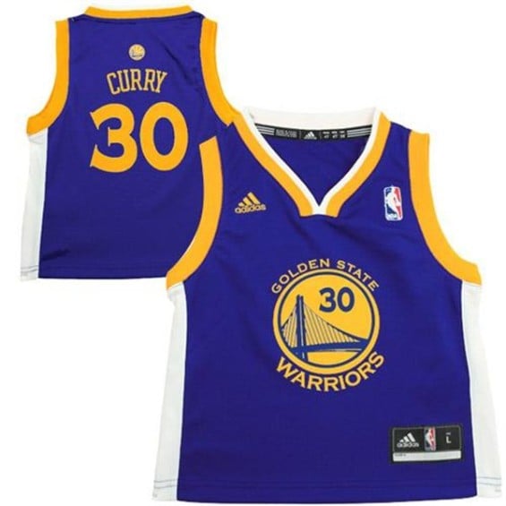 adidas Golden State Warriors Stephen Curry Preschool Replica Road Jersey - Royal Blue