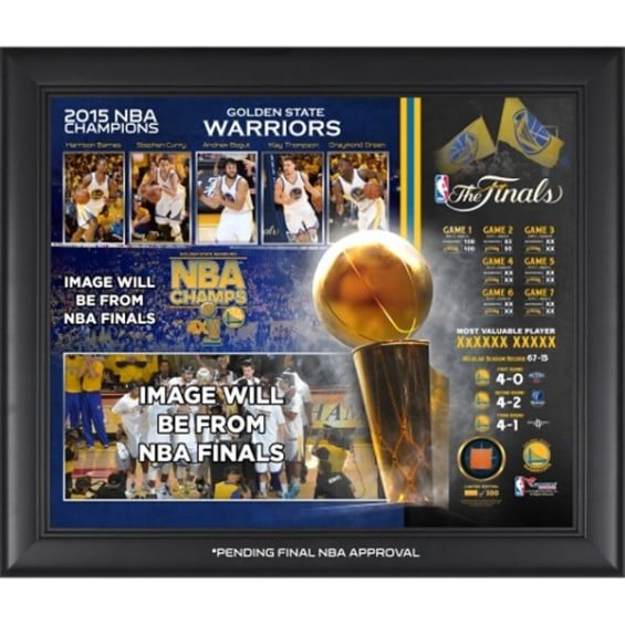Fanatics Authentic Golden State Warriors 2015 NBA Finals Champions Framed Collage with Piece of Game-Used 2015 Finals Basketball - Limited Edition of 250