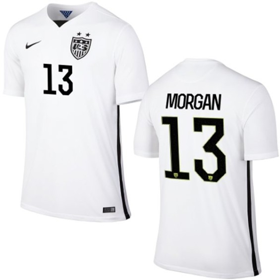 Nike USA Alex Morgan Mens Home Replica Jersey - White