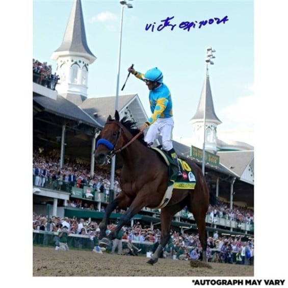 Steiner Sports Victor Espinoza American Pharoah Autographed 16'' x 20'' Kentucky Derby Vertical Photograph