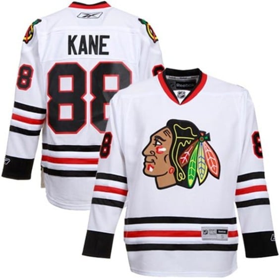 Reebok #88 Patrick Kane Chicago Blackhawks White Premier Player Jersey