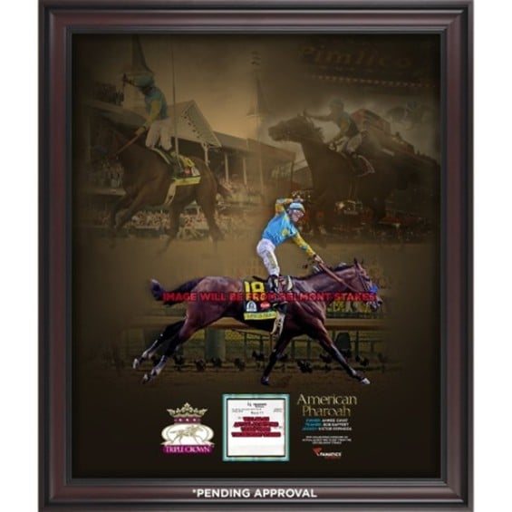 Fanatics Authentic American Pharoah Framed 20'' x 24'' Triple Crown Winner Collage with Actual Belmont Stakes Betting Slip FansEdge
