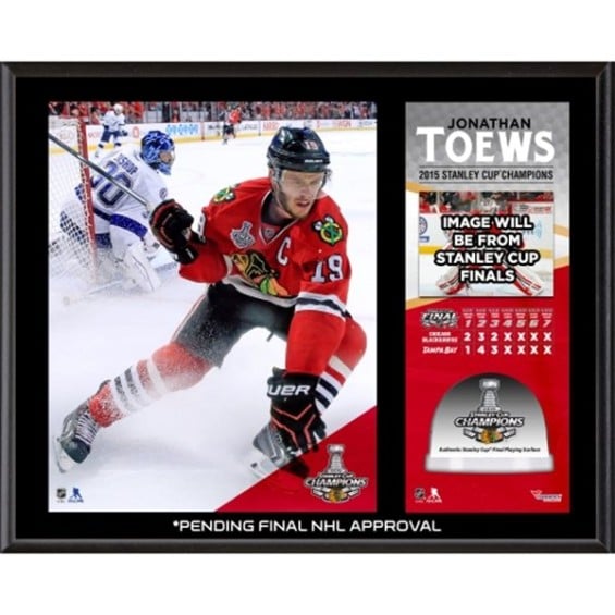 Fanatics Authentic Jonathan Toews Chicago Blackhawks 2015 Stanley Cup Champions 12'' x 15'' Sublimated Plaque with Game-Used Ice - Limited Edition of 100