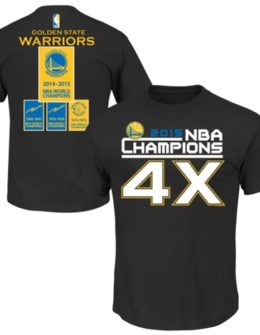 Majestic Golden State Warriors Black 2015 NBA Finals Champions 4X Banner T-Shirt